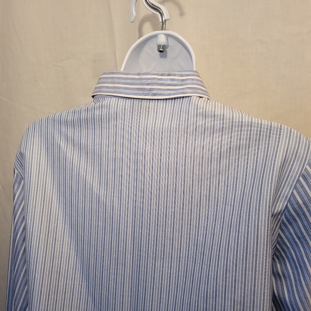Alara Blue Striped Button Down Long Sleeve Shirt - Picture 8 of 12